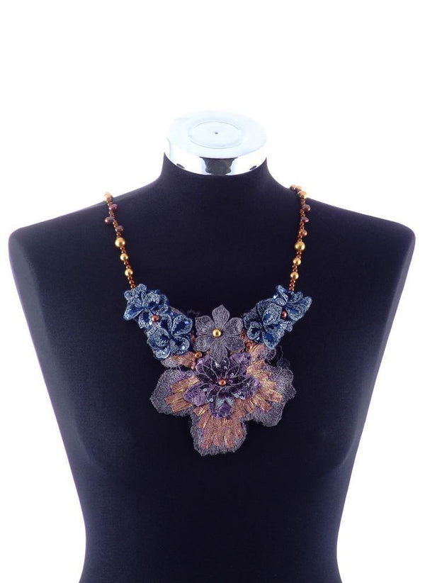 Colier margele si dantela  Liza Panait Liza Panait Online Boutique